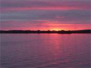Die Achterwasserkste der Insel Usedom: Sonnenuntergang ber der Halbinsel Gnitz.
