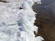 Winter auf Usedom: Eisaufschiebungen an der Halbinsel Loddiner Hft.
