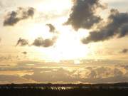 Inselmitte Usedoms: Sonnenuntergang ber dem Achterwasser.