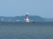 Insel Rgen im Hintergrund: Seezeichen im Greifswalder Bodden.