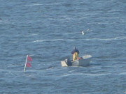 Inselnorden Usedoms: Fischerboot auf dem Peenestrom.
